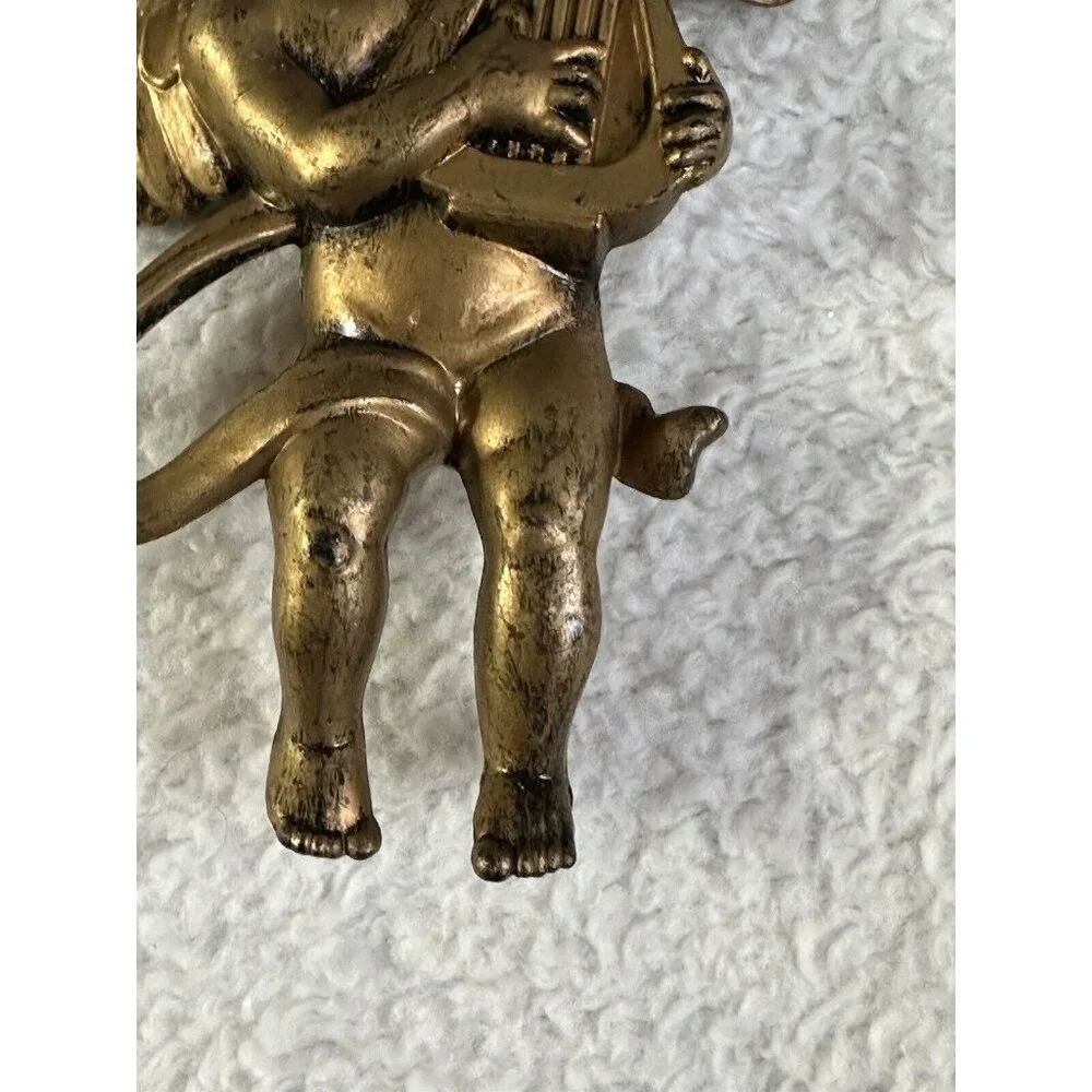 Angel or Cherub Gold Christmas Ornament Vintage‎ Xmas